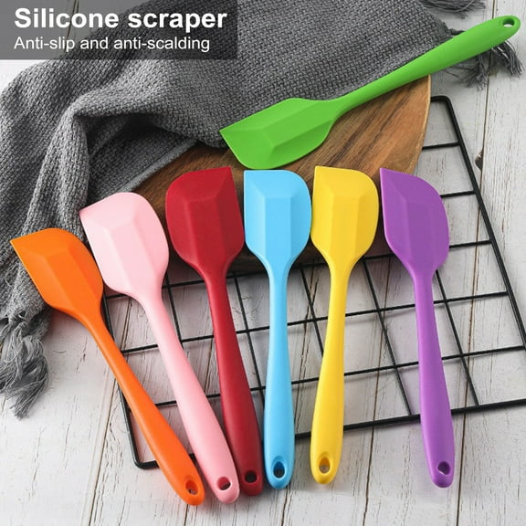 Opvise Silicone Scraper for Baking Cooking Scraping Mixing Colorful Heat Resistant Spatula Non Stick BPA-Free Kitchen Tools for Home Restaurant