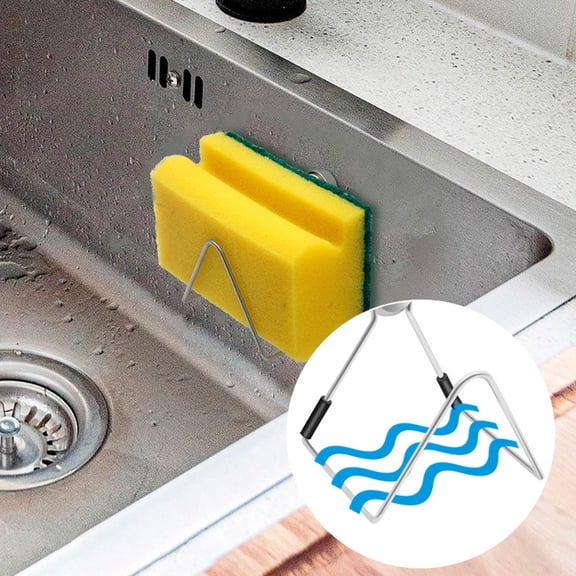 Opvise Stainless Steel Sponge Rack with No-Drill Adhesive, 2 Sizes for Kitchen Sink, Restaurant, Coffee Shop â Rustproof & Durable Organizer Small