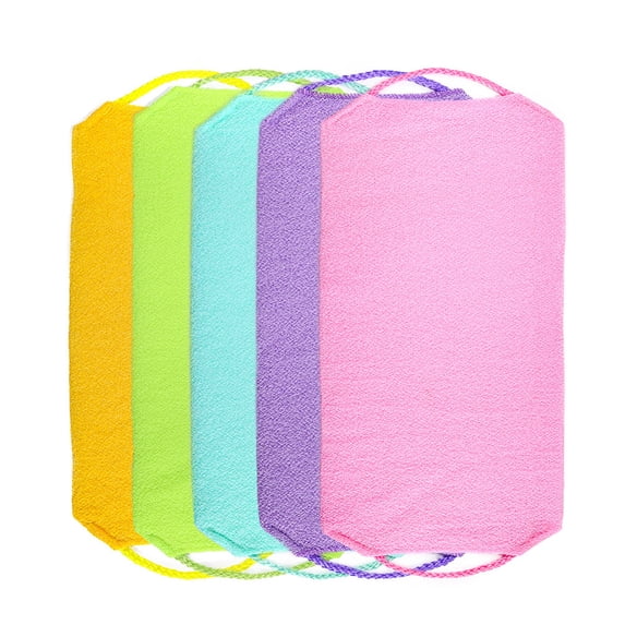 Opvise Stretchable Body Exfoliating Neck Back Scrubber Shower Bath Cloth Tool Washcloth Blue