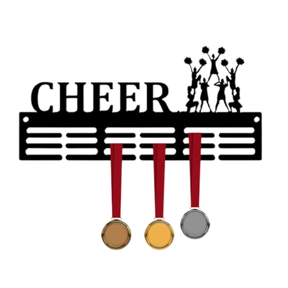 Opvise Sturdy Metal Cheerleader Medal Hanger Display Wall Mounted, Durable Iron Medal Organizer Rack for Sports Awards, Achievements, Promotions, Graduation Gifts (14x30cm)