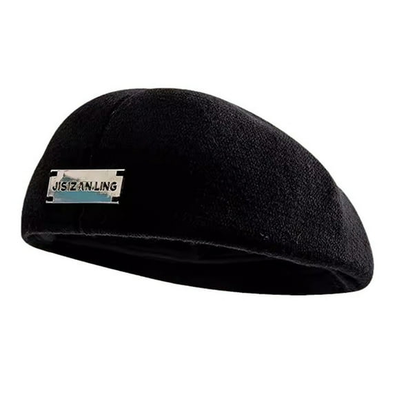 Opvise Stylish Knitted French Beret Hat Breathable Solic Color Spring Autumn Retro Beret Cap for winter Khaki