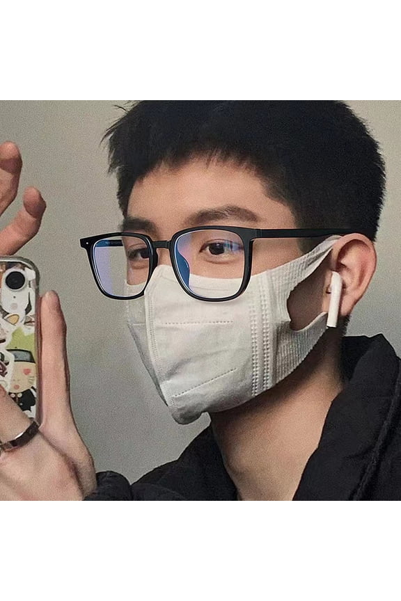 Unisex Blue Light Blocking Glasses Retro Large Frame Clear View Strong Hinge with Brim Eye Protection Clear Bluelight Glasses Spectacles Eyeglasses Eyewear Black White