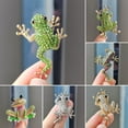 thumbnail image 1 of Opvise Unisex Brooch Frog Shape Alloy Rhinestone Decor Anti-slip Bag Coat Collar Hat Scarf Decoration Clothes Pin Party Prom Garment Jewelry, 1 of 8