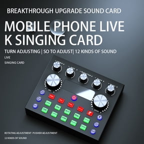 Opvise V8S Sound Card Upgraded Multiple Sound Effect Black Live Streaming Bluetooth-compatible Voice Changer for Mobile Phone