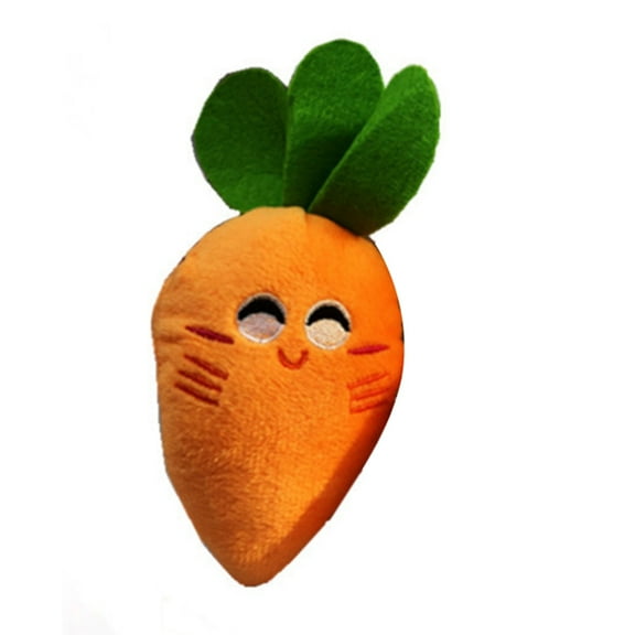 Opvise Vegetable Carrot Shape Dog Cat Plush Chewing Bite Squeaker Pet Interaction Toy