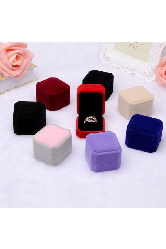 Velvet Engagement Wedding Earring Ring Pendant Jewelry Display Box Gift Case