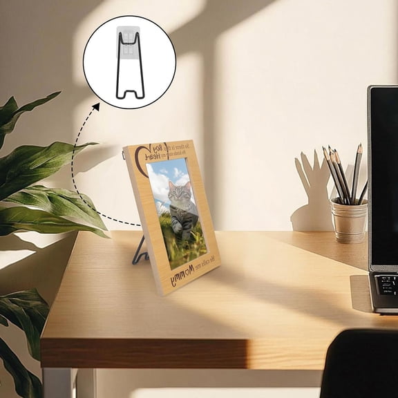 Opvise Versatile Photo Frame Stand Bracket - Adjustable Height 5.9-10.2 Inch, Durable Metal/Plastic Support for Home/Office/Commercial Displays, Effortless Installation 6pcs