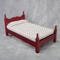 thumbnail image 1 of Opvise Vintage DIY Wooden Miniature Furniture Dollhouse Single Bed for Decoration Red Wood, 1 of 8