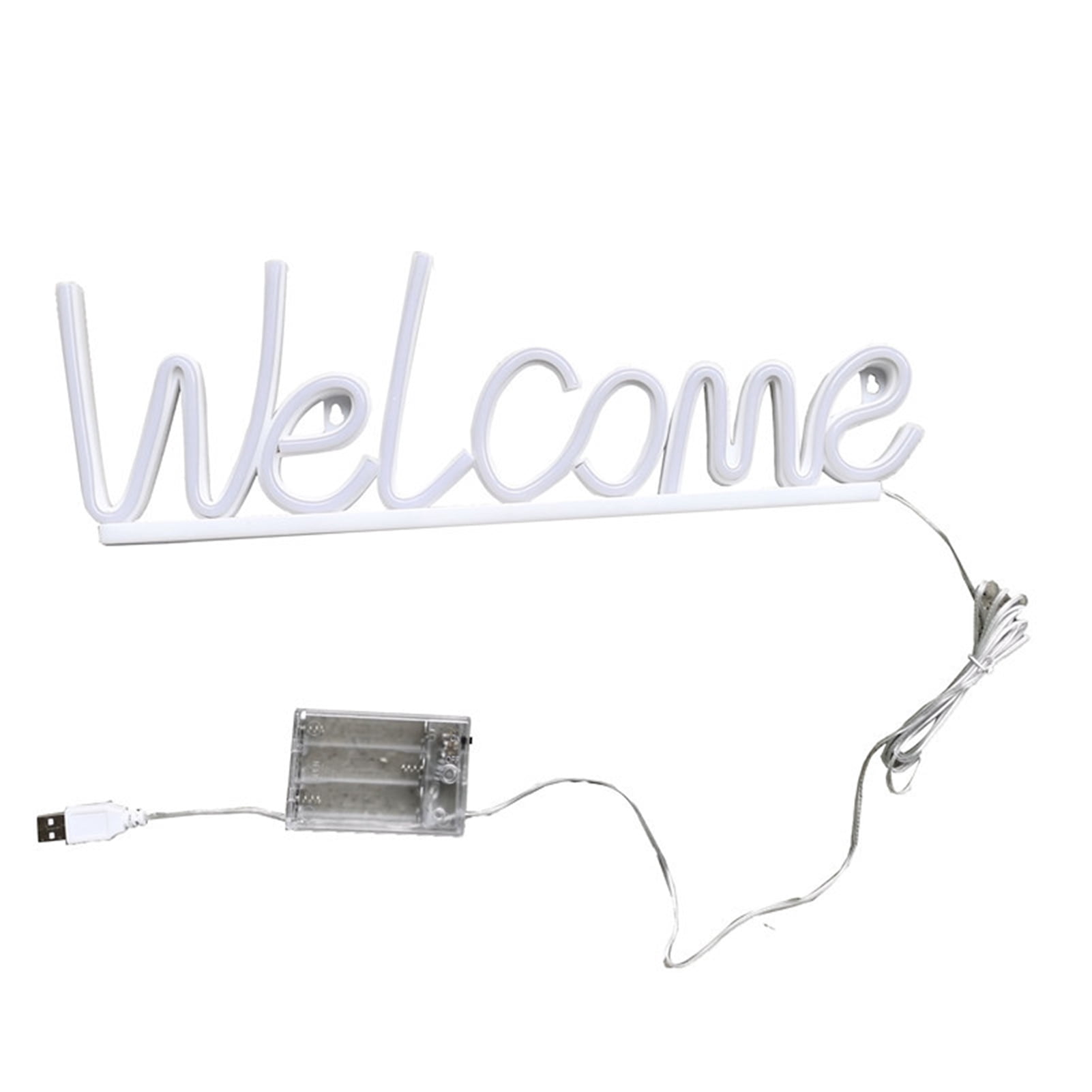 Opvise Welcome Neon Sign LED Lamp Battery Powered Creative Shape ...