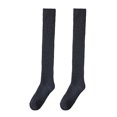 thumbnail image 1 of Opvise Winter Socks 1 Pair Winter Stockings Over Knee Length Elastic Anti-slip Thick Warm Solid Color Soft Breathable Anti-shrink Thermal Lady Long Socks Dark Coffee, 1 of 8