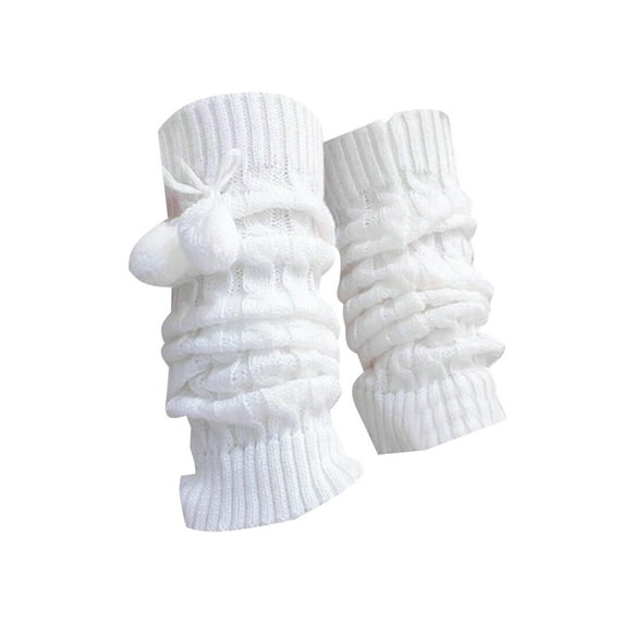 Opvise Winter Socks 1 Pair Thickened Warm Elastic Leg Warm Socks Japanese Style Sweet Girl Ribbed Knitted Boot Cuffs for Daily Wear One Size B