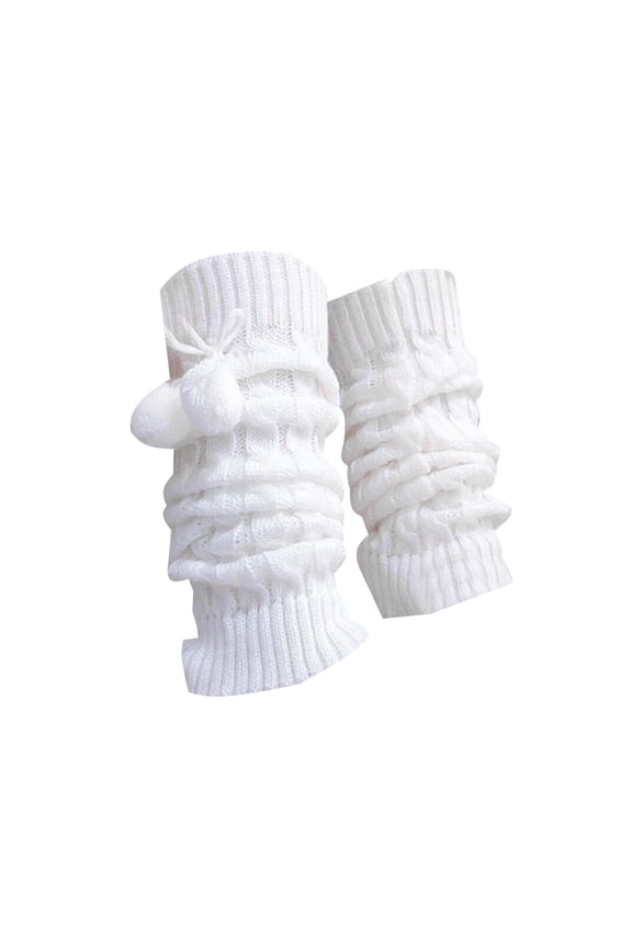 Winter Socks 1 Pair Thickened Warm Elastic Leg Warm Socks Japanese Style Sweet Girl Ribbed Knitted Boot Cuffs for Daily Wear One Size B