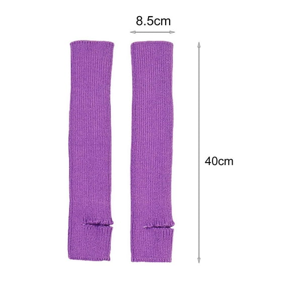 Opvise Winter Socks 1 Pair Thickened Warm Leg Warmers Solid Color Blow Knee Footless Knitted Leg Socks for Yoga Dark Pink
