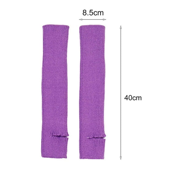 Opvise Winter Socks 1 Pair Thickened Warm Leg Warmers Solid Color Blow Knee Footless Knitted Leg Socks for Yoga White