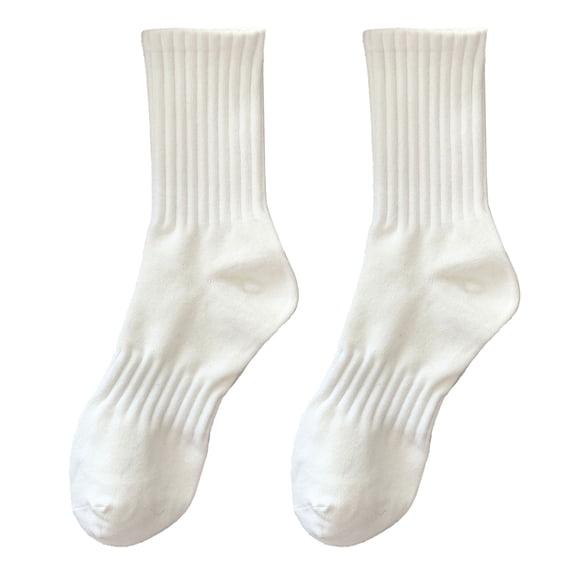 Opvise Winter Socks 1 Pair Unisex Socks Pure Color Knitted Mid-tube Ankle Protection Soft High Elasticity Anti-slip Warm No Odor Sweat Absorption Adult Four Seasons Sports Socks Dark Gray