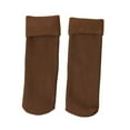 thumbnail image 1 of Opvise Winter Socks 1 Pair Unisex Winter Socks Thick Soft Plush Solid Color Mid-tube High Elasticity Anti-slip Thermal Knitted Anti-skid Floor Socks Lady Men Homewear Socks Brick Red, 1 of 8