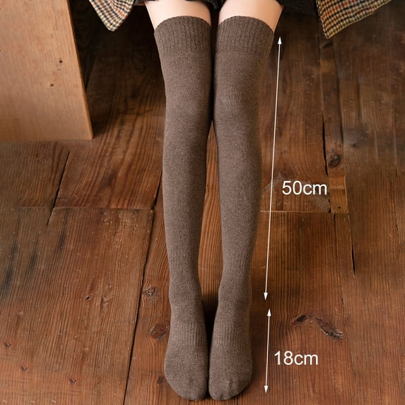 Opvise Winter Socks 1 Pair Winter Stocking Extra Thick Keep Warmth Casual Velvet Warm Thermal Socks for Home Caramel