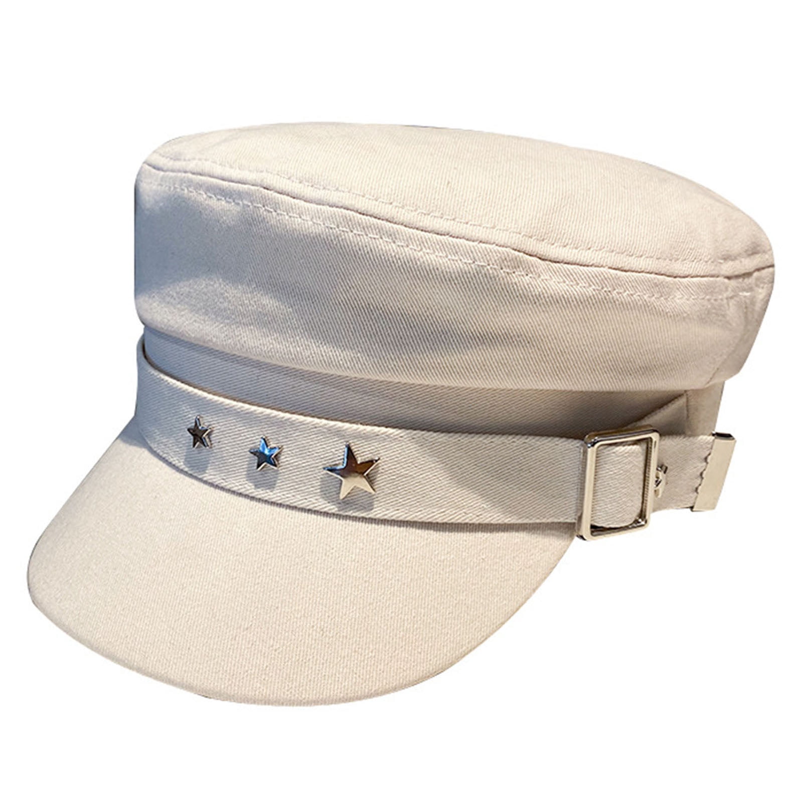 Star B Rim Opvise Women Fashion Extended Brim Beret Hat Flat Dome Star Decor ...
