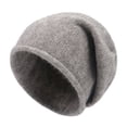 thumbnail image 1 of Opvise Women Fashion Winter Hat Knitted Elastic Thick Warm Soft Cold Resistant No Brim Beanie Baggy Solid Color Lady Cap Dark Gray, 1 of 7