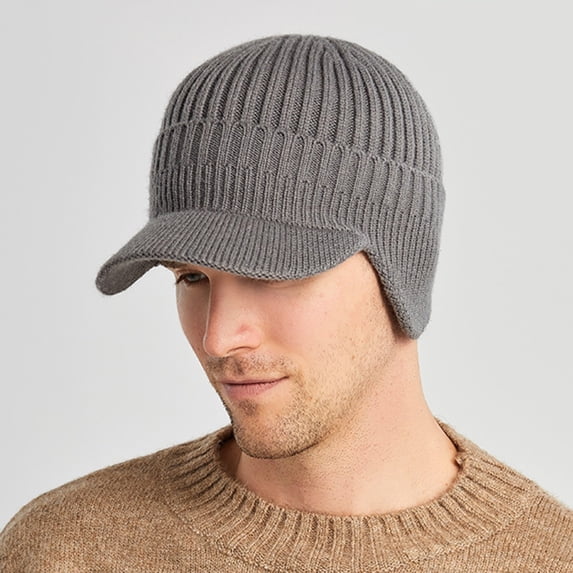 Opvise Women Men Fashion Winter Hat Solid Color Ear Protection Keep Warm Thicken Elastic Cold-proof Soft Unisex Thick Anti-slip Hat for Adult Navy Blue