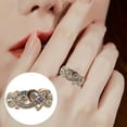 thumbnail image 1 of Opvise Women Ring Shiny Rhinestone Inlaid Electroplating Geometric All-match Decoration Cubic Zirconia Rose Flower Design Ladies Heart Ring Jewelry for Daily Wear, 1 of 8