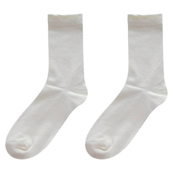 Opvise Womens Socks 1 Pair Japanese Style Mid-tube Thick Women Socks Winter Simple Casual Solid Color Sports Socks Black