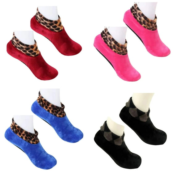 Opvise Womens Socks Winter Short Socks Thick Cozy Wear Short Tube Non-slip Foot Cover Keep Warm Soft Women Men Coral Fleece Socks for Indoor Outdoor Purple