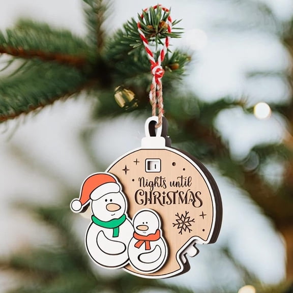 Opvise Xmas Countdown Sign Wooden Days Until Christmas Ornament Rustic Hanging Advent Calendar for Mantel Christmas Tree Decoration