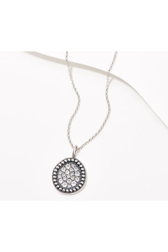 Sterling Silver Karma Collection White Topaz Necklace. 18"