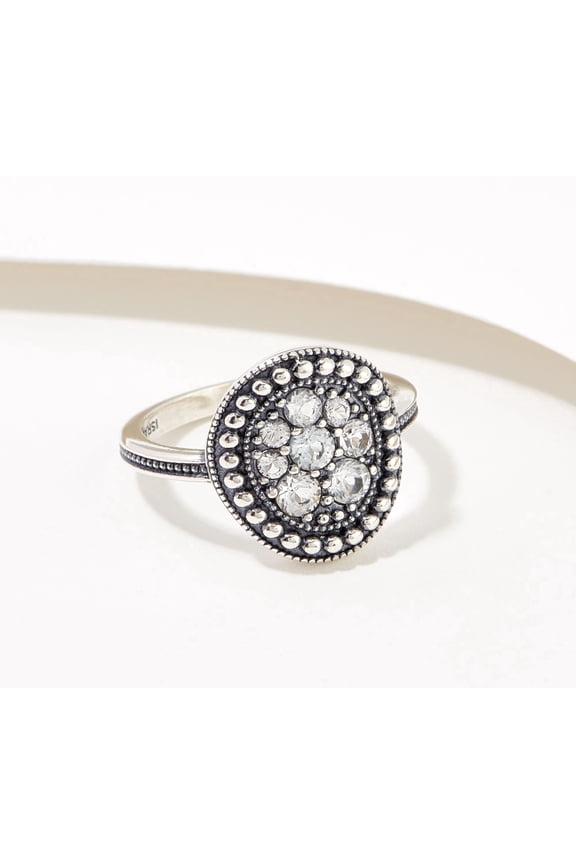 Sterling Silver Karma Collection White Topaz Ring, Size 8