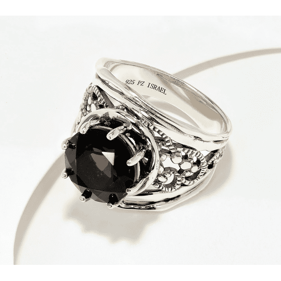 Or Paz Sterling Silver Smokey Quartz Ring Size 6