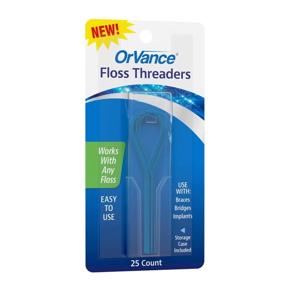OrVance Floss Threaders  Dental Floss Threaders to Deep Clean Braces, Bridges, and Implants  Easy and Effective - 25 count (Pack of 1)