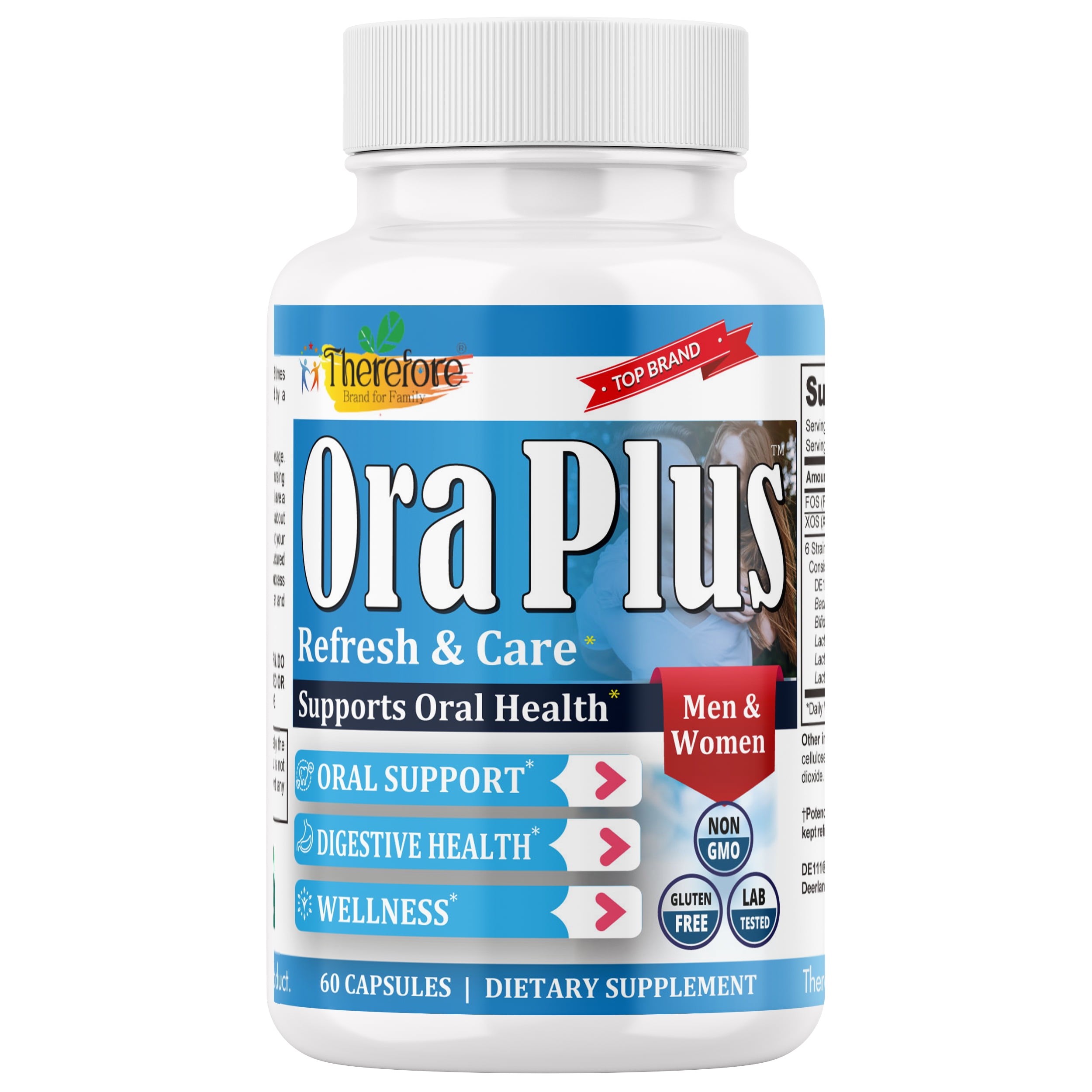 Ora Plus Oral Probiotics, Dental Probiotic for Bad Breath, Oral Health Supplements 60 Capsules
