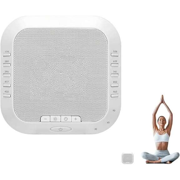 Ora Sound Machine Solfeggio Frequencies,White Noise Sound Machine,10 Soothing Sounds 3 Colors Night Light for Meditation,Sleeping,Yoga,3 Timer Modes (White, ONE Size)