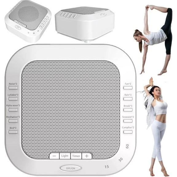 Ora Sound Machine, White Noise Sound Machine with 10 Solfeggio Frequencies, Night Light and Timer, Portable Relaxation Speaker for Yoga, Meditation, Relax, Travel