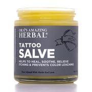 Ora's Amazing Herbal Tattoo Salve, Tattoo Aftercare Balm Cream Healing Ointment, Tattoo Care Brightener, USA Made, 4 oz