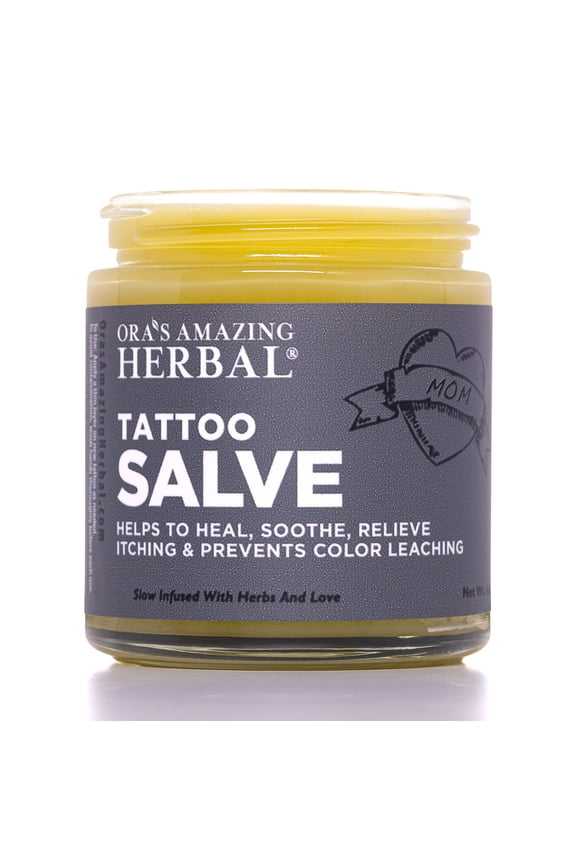 Tattoo Salve, Tattoo Aftercare Balm Cream Healing Ointment, Tattoo Care Brightener, USA Made, 4 oz