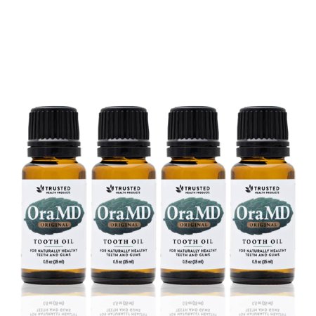 OraMD Original Tooth Oil Natural Toothpaste Alternative - Sensitive Teeth and Gums - 4 Pack