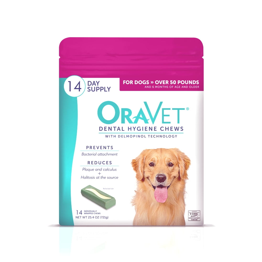 OraVet Dental Care Hygiene Chews for Large Dogs, over 50 lbs, 14 ct