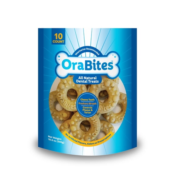Orabites Dental Dog Treats for Dogs, 10 Count Freshens Breath KTR Group