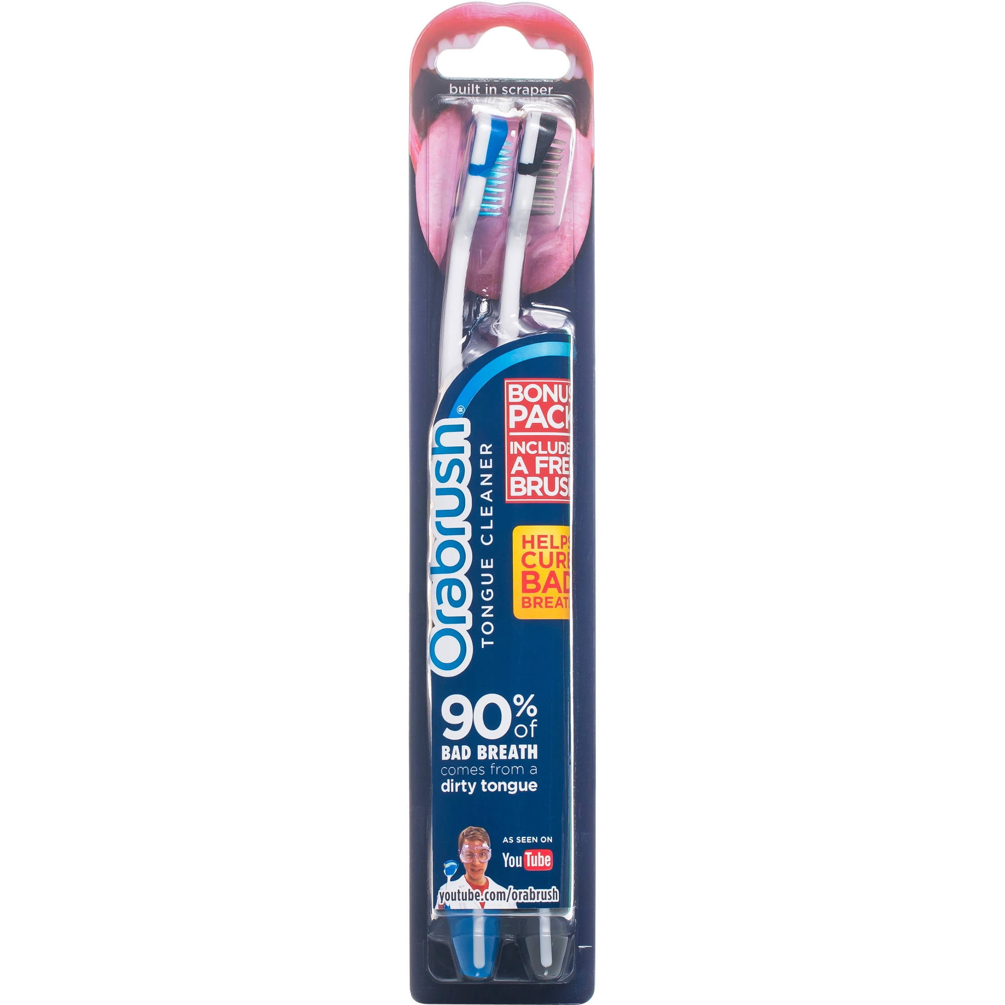 Orabrush Tongue Cleaner, 2 ct