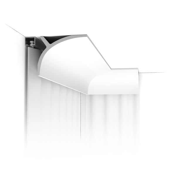 Orac Decor C991 Curtain Cornice Moulding - 5-1/2" Proj. x 4-3/8" H x 78-3/4" L Primed Polyurethane Crown Moulding