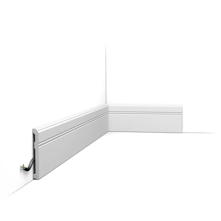 Orac Decor | Duropolymer High Impact Polystyrene Baseboard Moulding | Primed White | 4-1/4in H x 78in Long