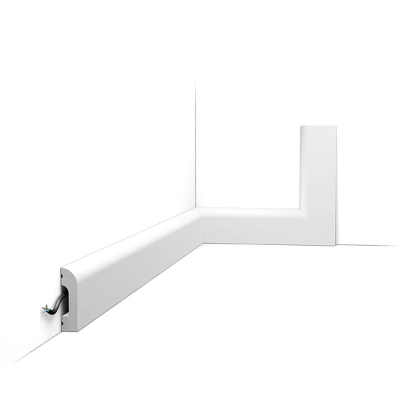 Orac Decor | Duropolymer Polystyrene Baseboard Moulding | Primed White | 2in H x 78-3/4in Long | Pack of 5