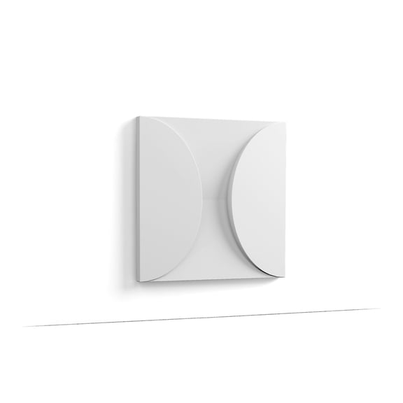 Orac Decor | Purotouch High Density Polyurethane | 3D Wall Covering | Circle Wall Element | Primed White | 13-1/8in H x 13-1/8in W