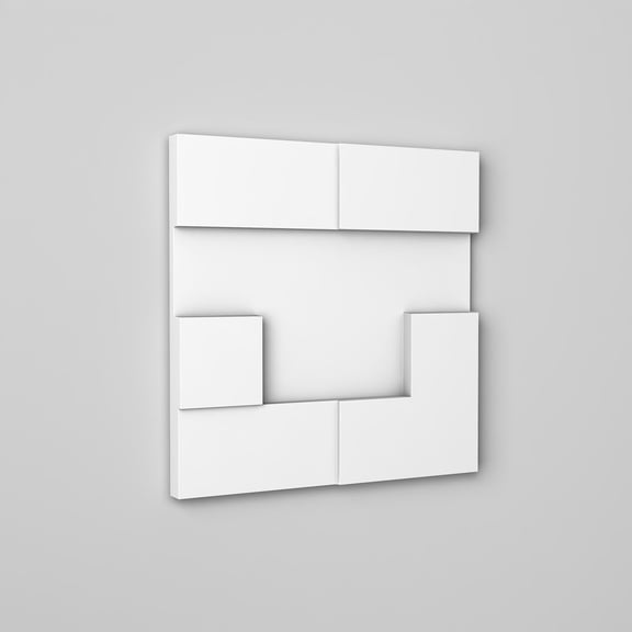 Orac Decor | Purotouch High Density Polyurethane | 3D Wall Covering | Cubi Style 2 Wall Element | Primed White | 13-1/8in H x 13-1/8in W
