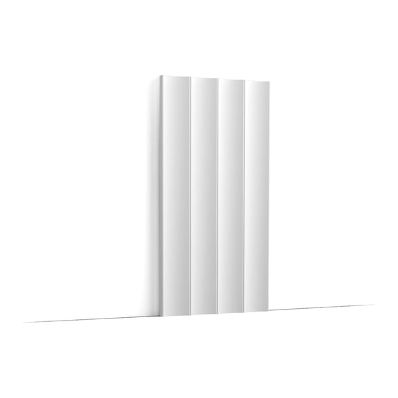 Orac Decor | Purotouch High Density Polyurethane | 3D Wall Covering | XL Modern Valley Wall Element | Primed White | 9-7/8in H x 78-3/4in Long | Pack of 11
