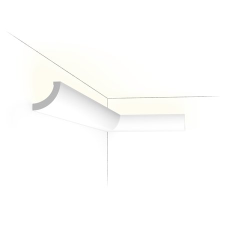 Orac Decor | Purotouch High Density Polyurethane Foam Crown Moulding for Indirect Lighting | Primed White | Face 2-3/4in x 78in Long (12 Pack)