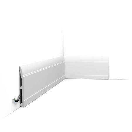 Orac Decor SX104 | Duropolymer High Impact Polystyrene Baseboard Moulding | Primed White | 5-7/8in H x 78in Long | Pack of 2