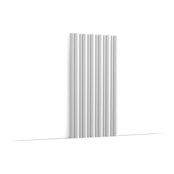 Orac Decor WX211 Duropolymer 3D Flute Wall Element | Lightweight High-Density Polystyrene | Primed & Paintable | 10in H x 78-3/4in L